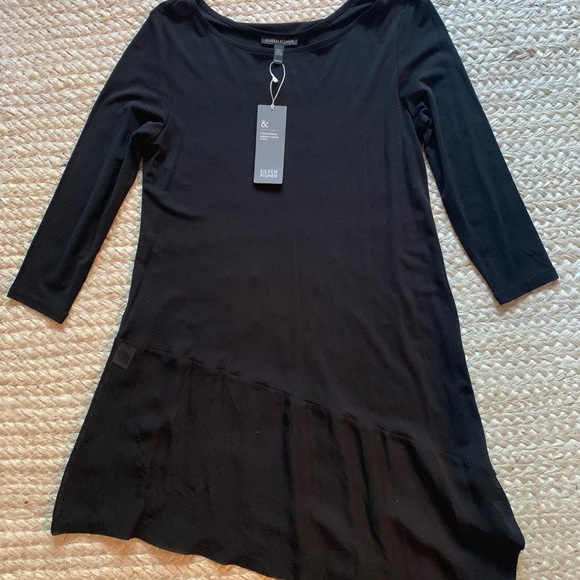 Eileen Fisher Stretch Silk Jersey with Sheer Silk Top NWT - Picture 3 of 7